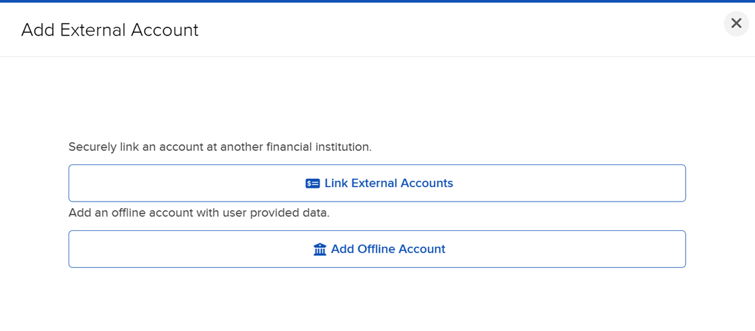 The PortfolioAnalyst add external accounts in portal. 